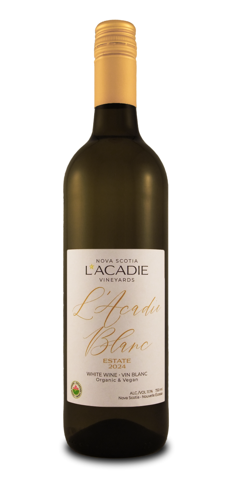 L'Acadie Blanc estate organic wine from Gaspereau Valley, Nova Scotia. One of the best Canadian wines available in the UK.